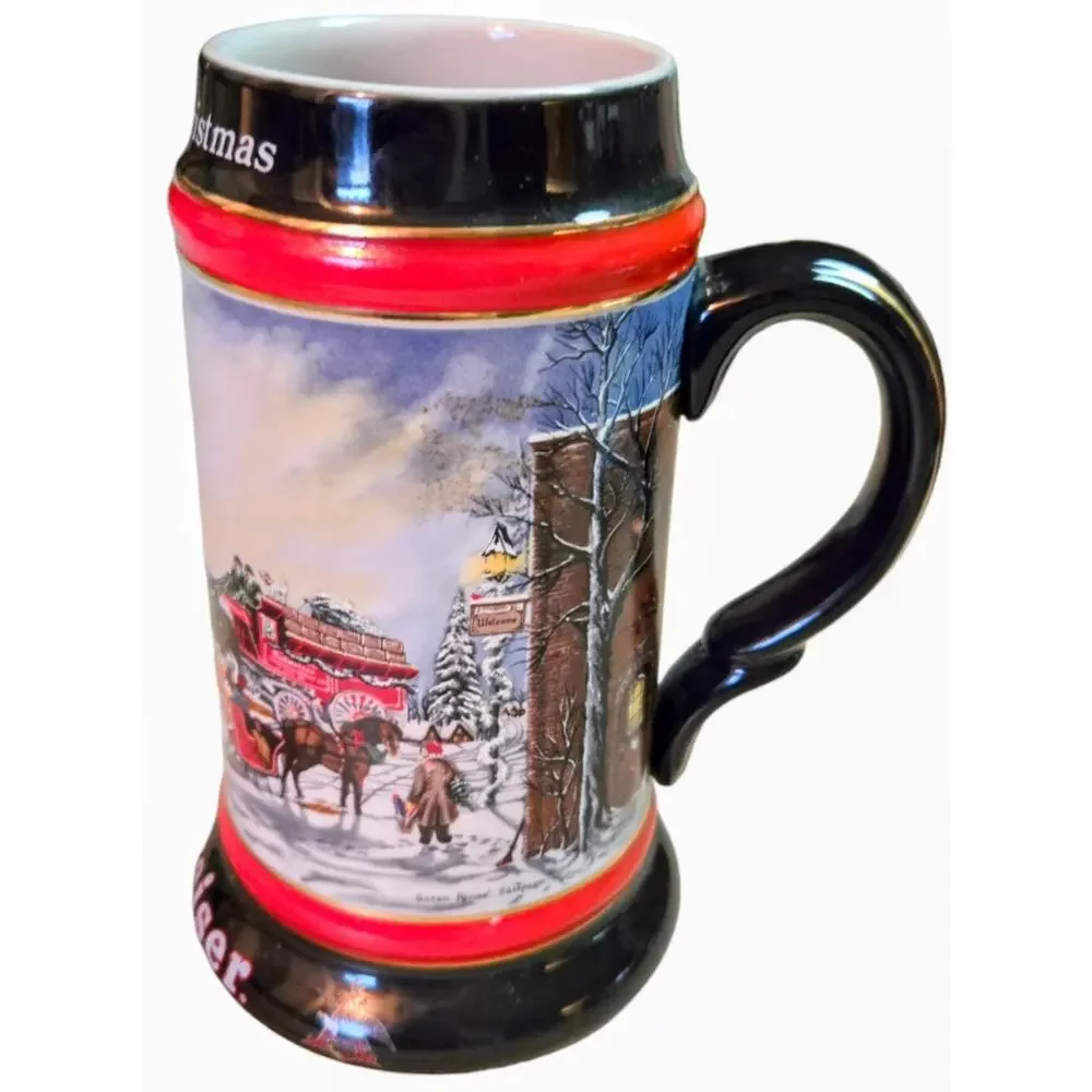 Budweiser Clydesdales Holiday Stein Beer Mug 